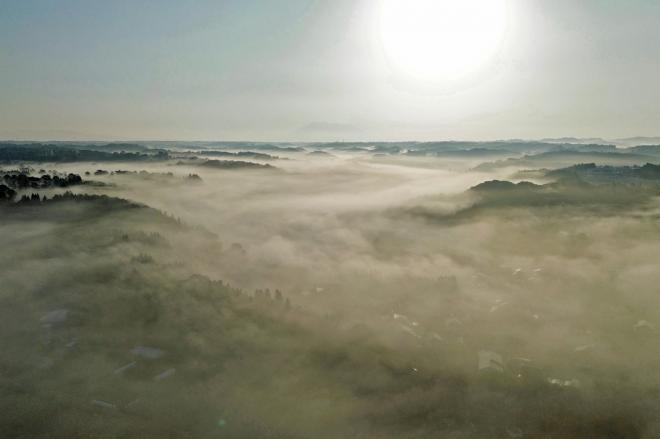 霧に包まれる伊集院地域