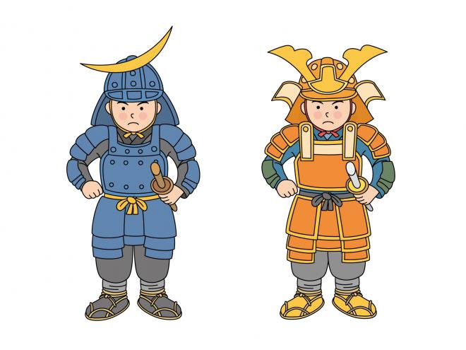 よろいを着る子どもの画像