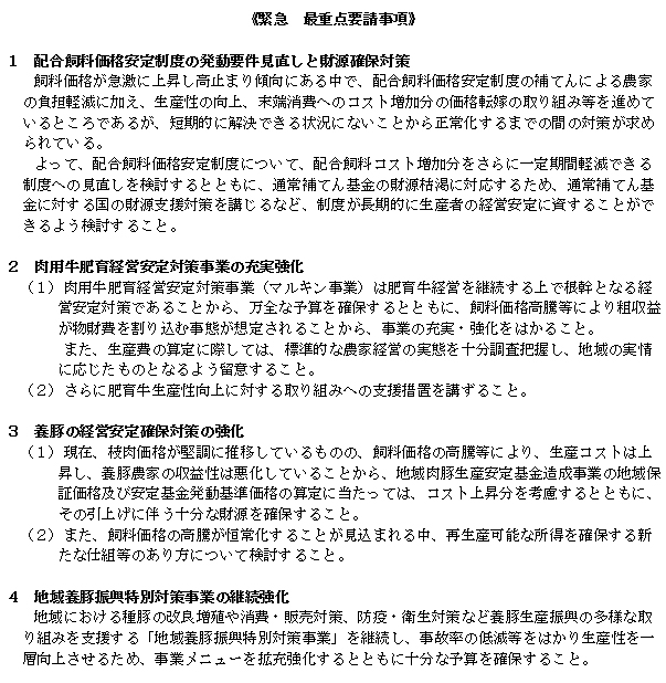 畜産危機突破に向けた畜産政策・価格に関する意見書(2)