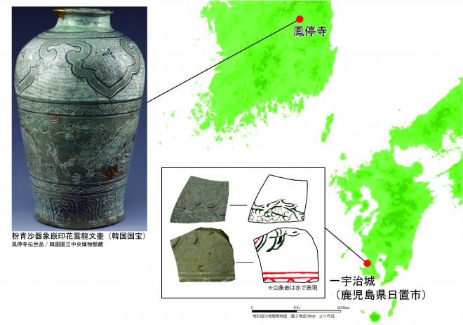  韓国と日本出土資料の位置